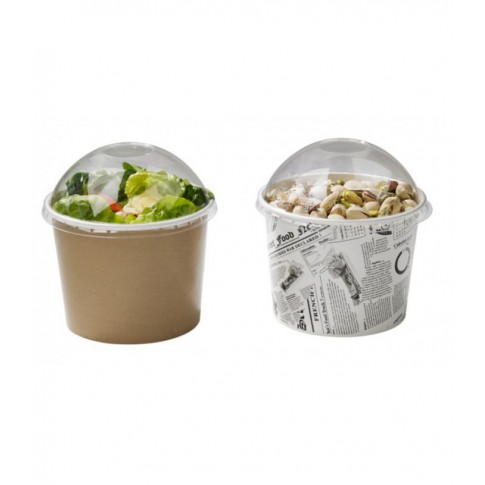 Pot "Deli" rond en carton décor brun  H99mm 650ml