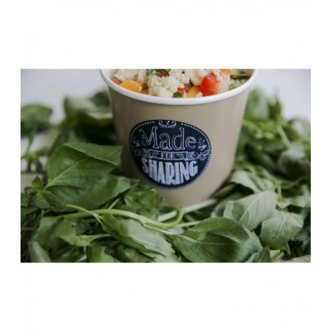 Pot "Deli" rond en carton décor brun  H87mm 600ml