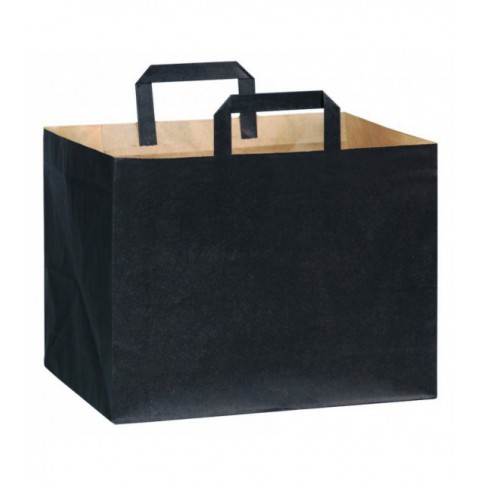 Sac cabas papier brun recyclé imprimé noir 320x220mm H250mm