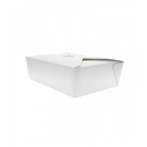 Boîte repas carton blanc 1 500ml 215x160mm H65mm