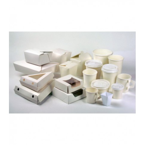 Boîte repas carton blanc 2 300ml 215x160mm H90mm