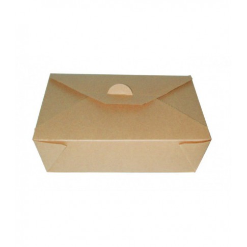 Boîte repas carton kraft laminé 1 500ml 218x160mm H63mm