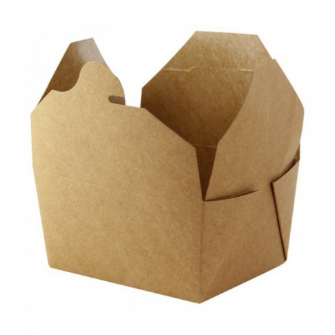 Boîte repas carton kraft laminé 1 500ml 218x160mm H63mm