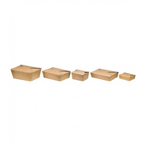 Boîte repas carton kraft laminé 1 500ml 218x160mm H63mm