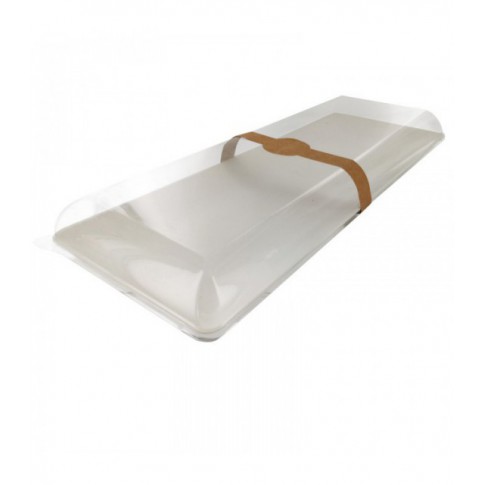 Couvercle BioNchic dôme transparent en plastique PET 404x157mm H33mm