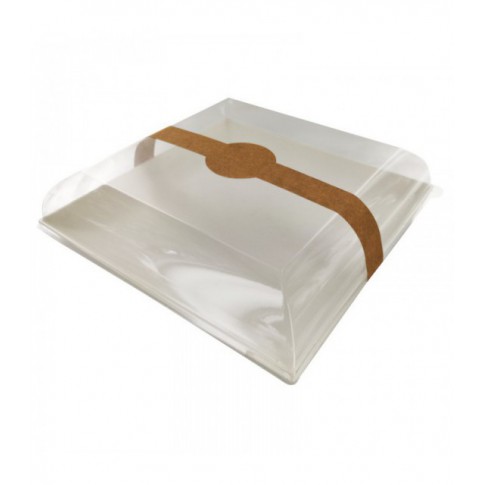 Couvercle BioNchic dôme transparent en plastique PET 181x181mm H30mm