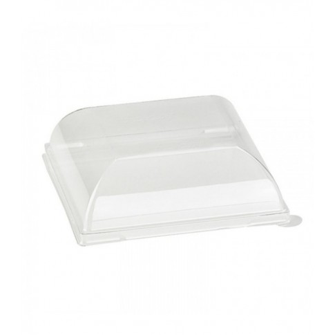 Couvercle BioNchic dôme transparent en plastique PET 112x112mm H36mm
