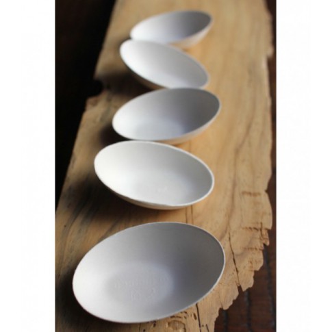 Mise en bouche blanche en pulpe Œuf 80x52mm H29mm