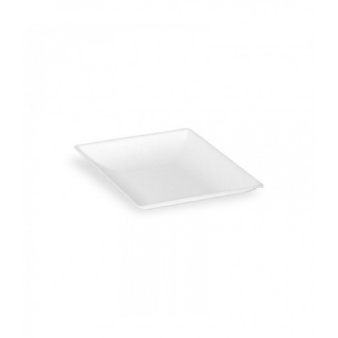Assiette carrée blanche en pulpe  90x90mm