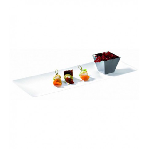 Plateau rectangulaire blanc en pulpe "BioNchic" 400x150mm