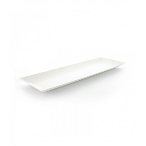Assiette rectangulaire blanche en pulpe "BioNChic" 270x90mm
