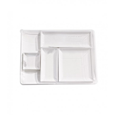 Assiette rectangulaire blanche en pulpe "BioNChic" 270x90mm