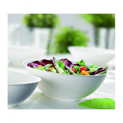 Bol ovale blanc en pulpe "BioNchic" 240x145mm H63mm 1000ml