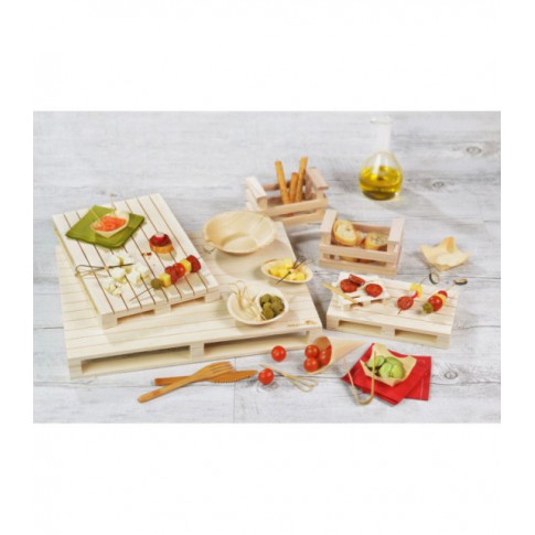 Mini assiette bois "Pin Up"  60x60mm H25mm