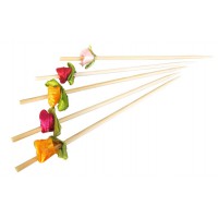 Pic bambou décor fleur couleurs assorties 12 cm