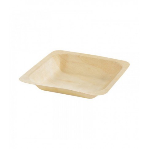 Assiette carrée en bois "Scandinavie"  140x140mm H25mm