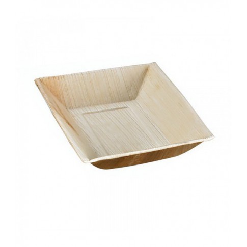 Assiette rectangulaire angles droits en palmier  177x127mm H30mm