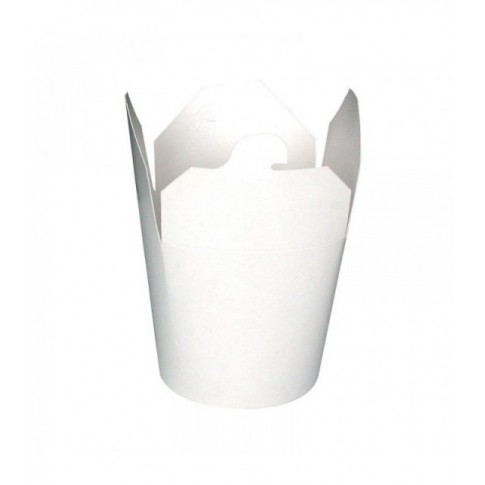 Pot carton blanc base ronde fermeture à fente 450ml Ø80mm  H93mm