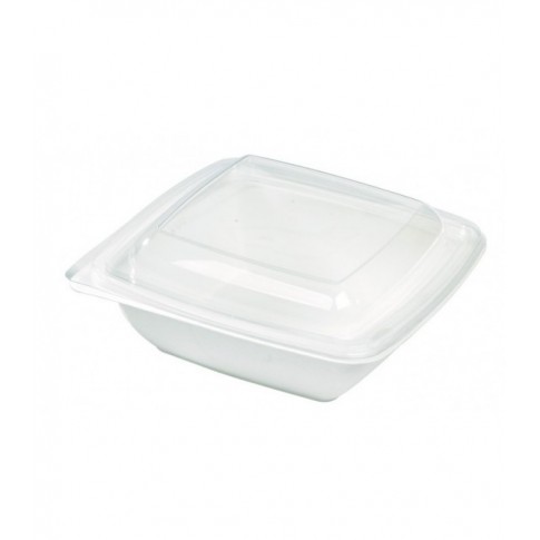 Saladier carré blanc en pulpe  195x195mm H45mm 750ml