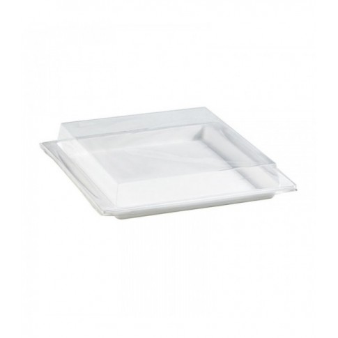 Couvercle plat transparent PET 275x265mm H35mm