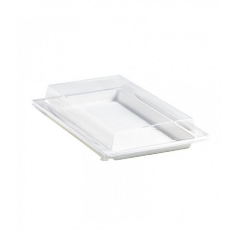 Couvercle plat transparent en plastique PET 272x193mm H33mm