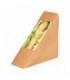 Triangle sandwich kraft simple à fenêtre  52x123mm H123mm
