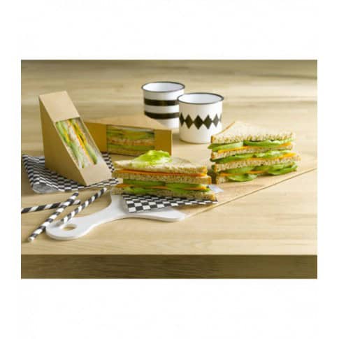 Triangle sandwich kraft simple à fenêtre  52x123mm H123mm