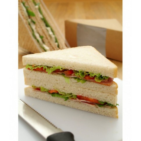 Triangle sandwich kraft simple à fenêtre  52x123mm H123mm