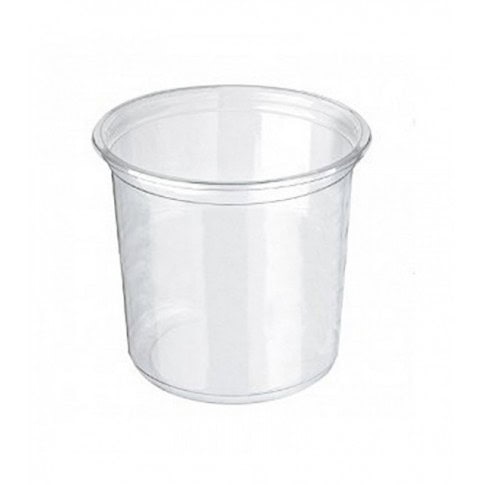 Pot Deli rond PET transparent avec couvercle rentrant  H141mm 960ml
