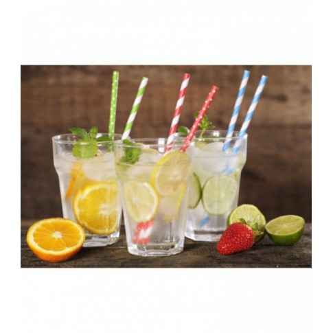 Paille pour smoothie en papier kraft brun  H197mm