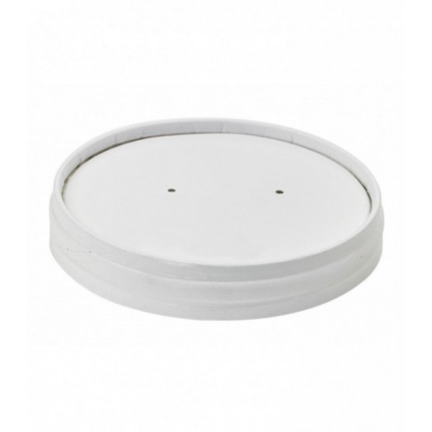 Couvercle plat blanc en carton kraft perforé pour la vapeur  H15mm