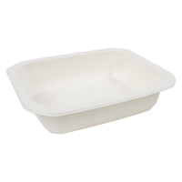 Barquette scellable pulpe laminée PLA "gastronorme" 1/ 8 160x130mm H36mm 465ml