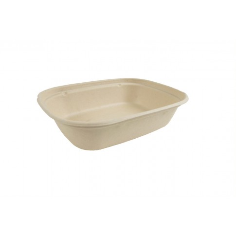 Plateau pulpe rectangulaire brun  220x170mm H27mm 850ml