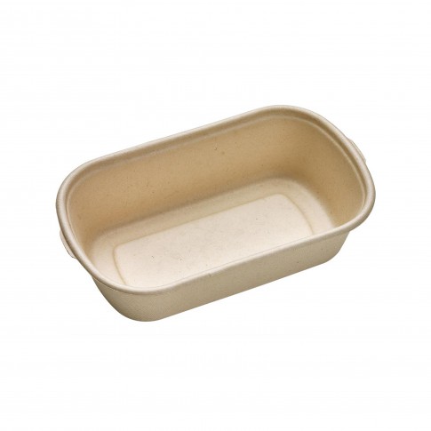 Boite rectangulaire brune en pulpe "Eco-Rec"  195x116mm H50mm 700ml