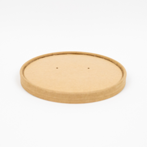 Couvercle plat brun en carton kraft perforé pour la vapeur  H16mm