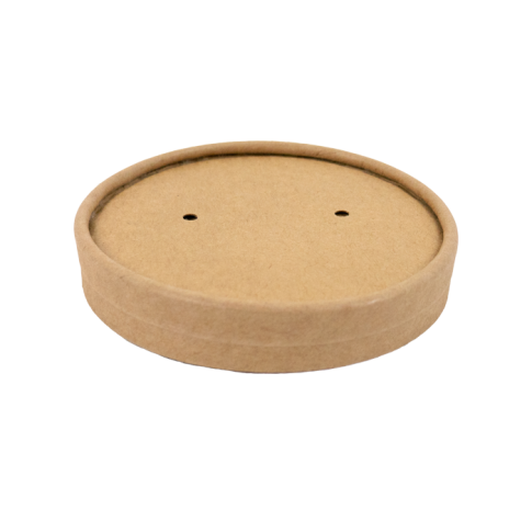 Couvercle plat brun en carton kraft perforé pour la vapeur  H15mm