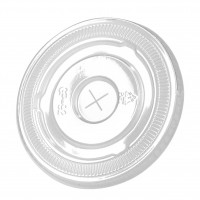 Couvercle plastique PET transparent plat  Ø79mm  H10mm