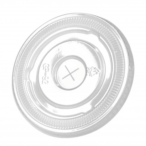 Couvercle plastique PET transparent plat  Ø79mm  H10mm