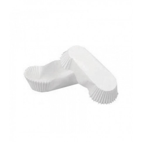Caissette papier de cuisson ovale blanche siliconée 100x50mm H35mm
