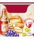 Serviette ouate bordeaux 1 pli  330x330mm