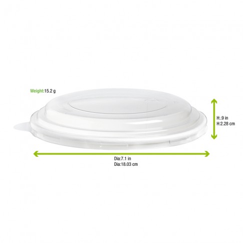 Couvercle plat transparent en plastique RPET