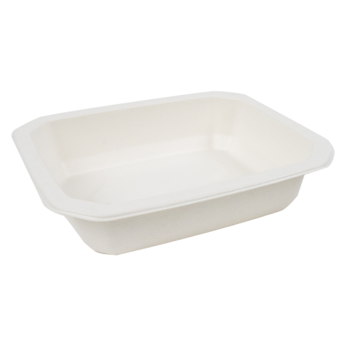 Barquette scellable pulpe laminée PLA "gastronorme" 1/ 8 160x130mm H36mm 465ml