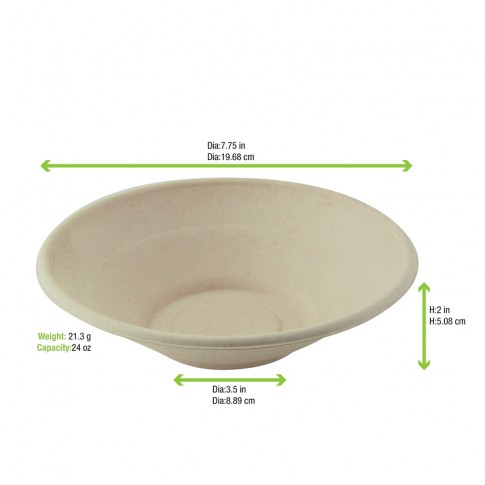 Bol rond brun en pulpe "Poke"   H49mm 700ml