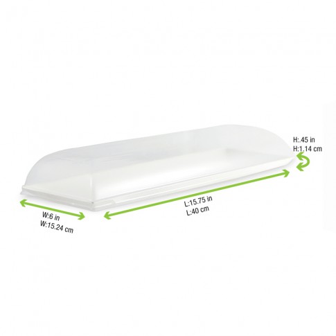 Plateau rectangulaire blanc en pulpe "BioNchic" 400x150mm