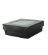Boîte "Kray" carrée carton noir avec couvercle à fenêtre 135x135mm H50mm 700ml