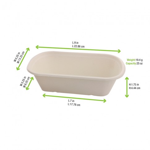 Boite rectangulaire brune en pulpe  229x134mm H44mm 750ml