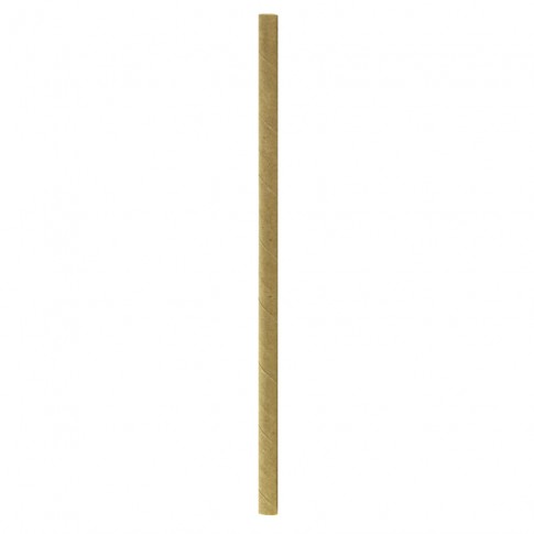 Paille en papier kraft brun emballée individuellement  H197mm