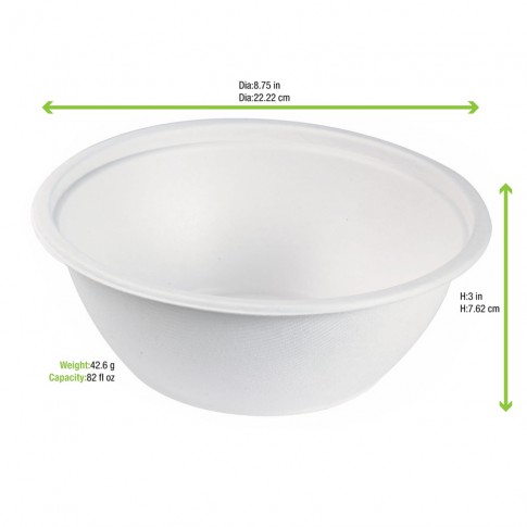 Bol pulpe géant rond blanc   H82mm 2400ml