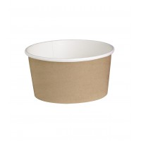 Pot "Deli" rond en carton décor brun 480 ml Diam: 11 cm 11 x 9,5 x 7 cm