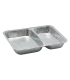 Barquette aluminium rectangulaire 2-compartiments 227x177mm H30mm